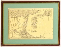 Judea, A Szentföld Térképe. XVI. Sz.-i Metszet Modern Lenyomata üvegezett Keretben./ Map Of The Holy Land. 45x34 Cm - Other & Unclassified