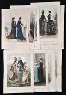 1875-1884 Illustrirte Frauen-Zeitung 12 Db Divat Illusztrációja, Színezett Fametszetek, Változó állapotban, Az Egyik Hát - Unclassified