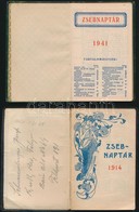 1914-1941 3 Db Zsebnaptár:  
1914 Zsebnaptár, Szecessziós Díszítésű Címlappal. Benne Korabeli Jegyzetekkel. 
1941 Siemen - Unclassified