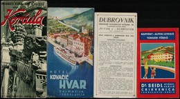 Cca 1930-1940 Utazási Prospektusok (Crikvenica, Dubrovnik, Korcula, Hvar), 4 Db - Sin Clasificación