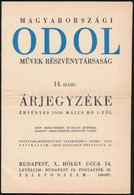 1938 Odol Részvénytársaság árjegyzék 8 P - Unclassified