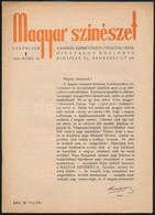 1939 A Magyar Színészet C. Folyóirat Induló Száma. - Unclassified