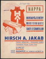 Cca 19340 Hirsch Jakab Bőrgyár Finom Bőr Minta Gyűjtemény., - Unclassified