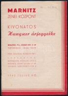 1942 Marnitz Zenei Központ Kivonatos Hangszer árjegyzéke, 8p - Unclassified