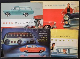 Cca 1950-1960 4 Db Autó Katalógus, Prospektus, Közte Opel Caravan, Opel Kapitan Und Kapitan L, 2 Db Opel Olympia Rekord, - Unclassified