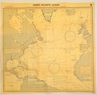 1960 North Atlantic Ocean, Nagyméretű Térkép, Hydrographic Office, A Hajtások Mentén Kis Sérülésekkel, 85×80 Cm - Ohne Zuordnung