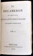 Giovanni Boccaccio: Il Decameron. I-I. Kötet. Firenze, 1826, Giuseppe Galletti, 397+347 P. Olasz Nyelven. Korabeli Arany - Non Classés