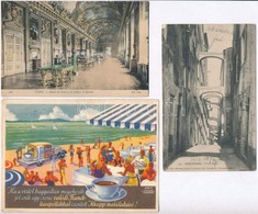 ** 3 Db RÉGI Képeslap / 3 Pre-1945 Postcards: Bordighera, Paris, Frankc Coffee Advertisement - Non Classés