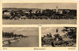 T2 Balatonszepezd, Szepezd; Látkép, Strand, Fürdőzők, Országzászló - Unclassified