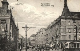 * T2/T3 1914 Budapest II. Margit Körút, Háttérben A Rózsadomb, Villamosok, Margit Park Kávéház - Unclassified