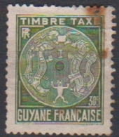 GUYANE - Timbre-taxe N°23 Oblitéré Taché - Usati