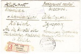 R-Brief Mit Luftpost Aus Moskau Nach Zürich - Briefe U. Dokumente