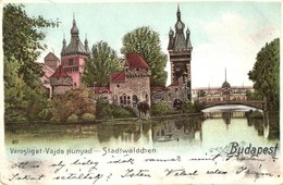 T2/T3 1909 Budapest XIV. Városliget, Vajdahunyad. Litho  (kopott Sarkak / Worn Corners) - Ohne Zuordnung