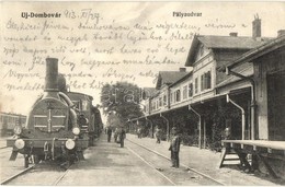 T2 1913 Dombóvár, Újdombóvár Vasútállomás, Pályaudvar, Vasutasok, Gőzmozdony - Unclassified