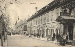 * T2/T3 1911 Győr, Baross út, Hotel Royal Szálloda, Schlesinger és Podvinecz, Kováts Dezső és Perl Dávid üzlete. Herman  - Unclassified