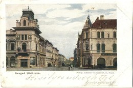 T4 1899 Szeged, Híd Utca, Gonda János, Katai László üzlete. Photogr. Keglovich No. 197. (vágott / Cut) - Unclassified