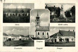 ** T2/T3 Szegvár, Iskola, Templom, Utca, Hősök Szobra, Hangya üzlet  (EK) - Unclassified
