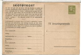 NORUEGA 1942 ENTERO POSTAL HALVSALINGSKORT RACIONAMIENTO CALZADO SHOE - Lettres & Documents