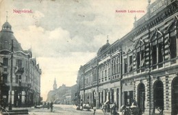 T3 1907 Nagyvárad, Oradea; Kossuth Lajos Utca, Vasudvar, Wechsler Adolf és Társa és Weisz Mór üzlete, Fodrászterem / Str - Unclassified