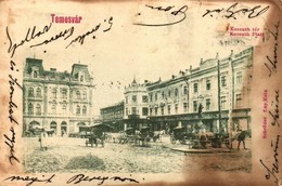 T3 Temesvár, Kossuth Tér, Adler Ignácz és Bruder üzletei / Square, Shops (fl) - Unclassified