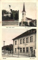 T2/T3 Deáki, Diakovce; Református Templom, Iskola és Hősök Szobra / Calvinist Church, School And Heroes Monument (EK) - Non Classés