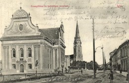 T3 Igló, Evangélikus és Katolikus Templom; Kiadja Dörner Gyula / Churches (kis Szakadás / Small Tear) - Unclassified