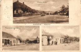 * T4 Ipolypásztó, Pásztó, Pastovce; Fő Utca, Fogyasztási Szövetkezet üzlete, Singer üzlete, Református Templom / Main St - Unclassified