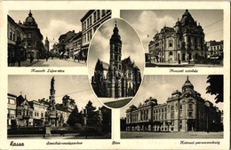 * T2 Kassa, Kosice; Kossuth Lajos Utca, Nemzeti Színház, Katonai Parancsnokság, Szentháromság Szobor / Street, Theatre,  - Unclassified