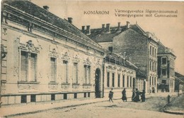 * T2/T3 Komárom, Komárno; Vármegye Utca A Főgimnáziummal / Vármegyegassa Mit Gymnasium / Street View With High School (E - Ohne Zuordnung