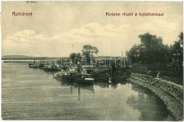 T2 Komárom, Komárno; Kis-Duna A Hajóállomással, Gőzhajók. W. L. Bp. 5503. / Danube With Ship Station, Port, Steamships - Ohne Zuordnung