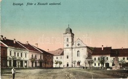 T3 Rozsnyó, Roznava; Fő Tér, Kossuth Szobor / Main Square, Statue (szakadások / Tears) - Unclassified