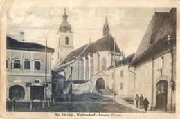 T2/T3 Szepesolaszi, Wallendorf, Spisské Vlachy; Utcakép, Templom, üzlet / Street View, Church, Shop (Rb) - Unclassified