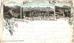 T4 1898 Tátra, Magas Tátra, Vysoké Tatry; Poprád, Gréb Park (Szepesszombat), Tarpatak-füred, Alsótátrafüred. Schwidernoc - Unclassified