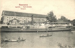 T2 1906 Pancsova, Pancevo; Agentie / Hajóállomás, 'Mátyás Király' Oldalkerekes Gőzös, Népbank Közraktára, Csónakázók, Gő - Non Classificati