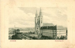 * T2/T3 1912 Zombor, Sombor; Szabadság Tér, Templom. W.L. Bp. 3733. / Square, Church (fl) - Unclassified