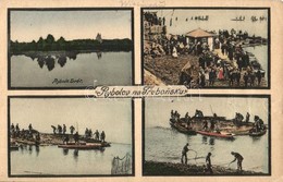 T3 Trebon, Rybnik Svet. Nakl. Oldrich Semrád / Svet Lake, Fishing Boats, Fishermen, Market On The Shore (gyűrődés / Crea - Unclassified