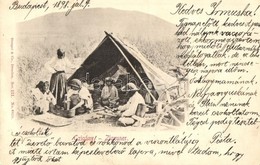 T2/T3 1898 Cigányok / Zigeuner / Gypsy Family With Tent (EK) - Zonder Classificatie