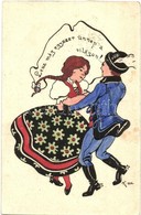 T2/T3 Lesz Még Egyszer ünnep A Világon!... / Hungarian Irredenta Art Postcard, Dancing Couple, Folklore (EK) - Unclassified