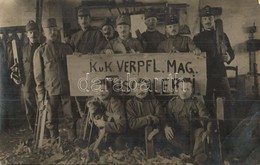 T2/T3 1916 K.u.K. Verpfl. Mag. Tischlerei / Osztrák-magyar Katonák Asztalos Különítménye Kutyával és Szerszámokkal / WWI - Unclassified