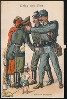 * T2/T3 Krieg Und Sieg! Antant Hatalmak-ellenes Mechanikus Propagandalap / Anti-Triple Entente Mechanical Postcard, Lith - Non Classificati