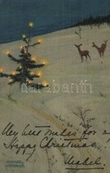 T2/T3 1901 Christmas Tree, Deers, Art Postcard, Künstler Postkarte Serie 197. No. 4. S: Raphael Kirchner (EK) - Non Classificati