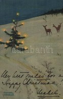 T2/T3 1901 Christmas Tree, Deers, Art Postcard, Künstler Postkarte Serie 197. No. 4. S: Raphael Kirchner (EK) - Ohne Zuordnung