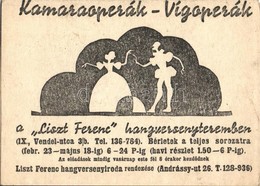 * T2/T3 Liszt Ferenc Hangversenyiroda Kamaraopera Sorozata. Kamaraoperák-Vígoperák. Három-részes Kihajtható Lap Az Előad - Non Classés