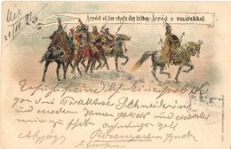 T2 1897 Árpád A Vezérekkel, Ezredéves Országos Kiállítás, 2Kr Brown Ga. Litho - Unclassified