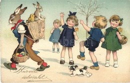 ** T2 Húsvéti üdvözlet / Easter Greeting Postcard, Rabbit, Children, Meissner&Buch Kunstkarte Nr. 3056 Litho - Ohne Zuordnung