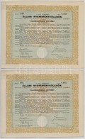 Budapest 1941. '4%-kal Kamatozó állami Nyereménykölcsön - államadóssági Kötvény' 200P-ről (2x) Szárazpecséttel, Szelvény - Unclassified