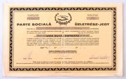 Románia / Kibéd 1930. 'Kibéd Községi Hitelszövetkezet' üzletrész-jegye 100L-ről, Két Nyelven, Szelvényekkel T:III
Romani - Ohne Zuordnung