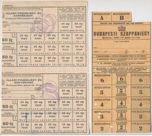 ~1942-1946. Élelmiszer- és Szappanjegyek, Illetve 'Nagy-Budapesti Pótjegy Irodai Munkások Részére' (4xklf) Kettő Bélyegz - Unclassified