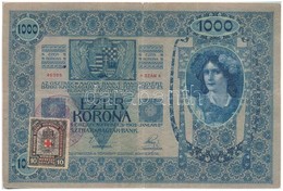 1902. 1000K Hamis 'A Magyar Szent Korona Országainak Vörös Kereszt Egylete' Bélyeggel és Körbélyegzéssel (fake Stamp And - Sin Clasificación