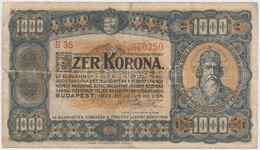 1923. 1000K 'Magyar Pénzjegynyomda R.t. Budapest' Nyomdahely Jelöléssel T:III,III- - Zonder Classificatie